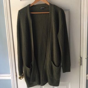 Army green cardigan